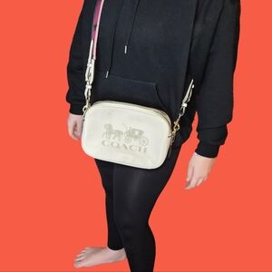 Coach Cream Jes Crossbody Bag with Carriage Logo